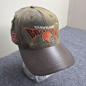 Vintage Cleveland Browns‎ Leather Snap Back Hat Cap Pro Elite Made In USA